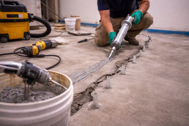 Cracked Basement Floor Repair in Solano County, CA
