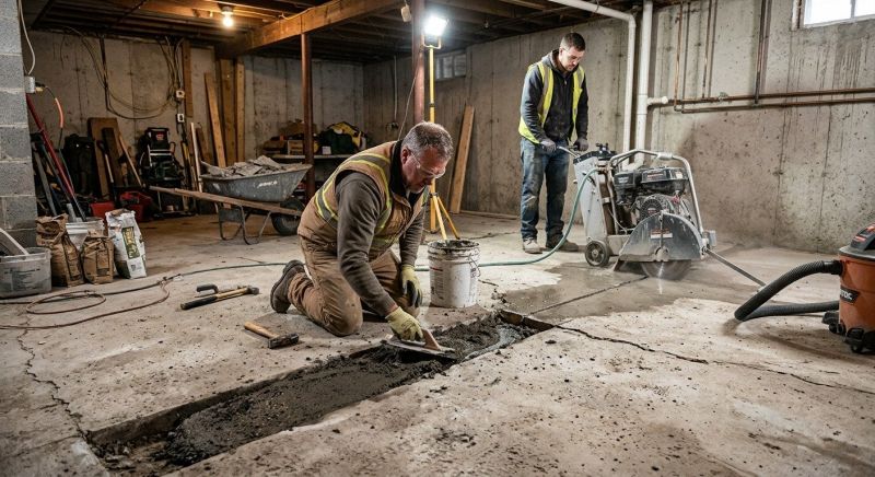 Cracked Basement Floor Repair in Solano County, CA