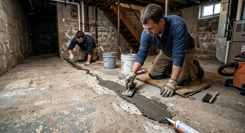 Cracked Basement Floor Repair in Solano County, CA